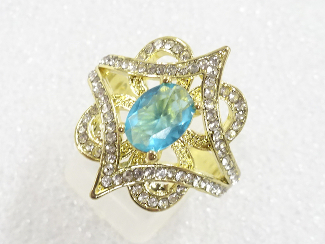 JAPANESE KIMONO / ANTIQUE COLORED STONE RING (SIZE 20.5)